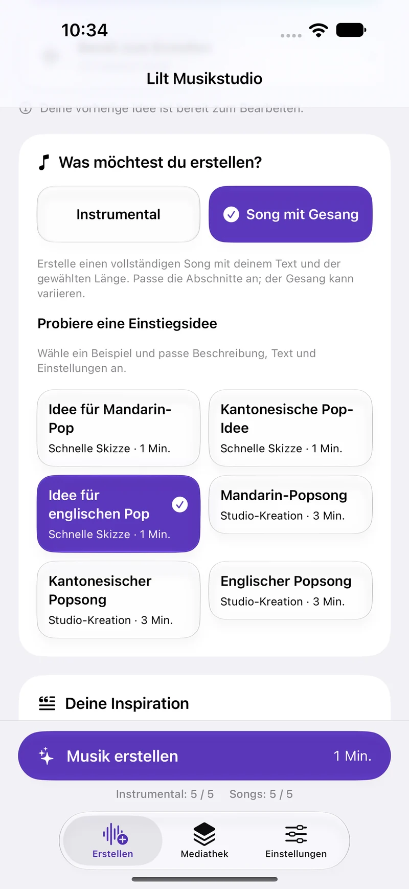 Deine Idee. Deine eigene Musik. · iPhone