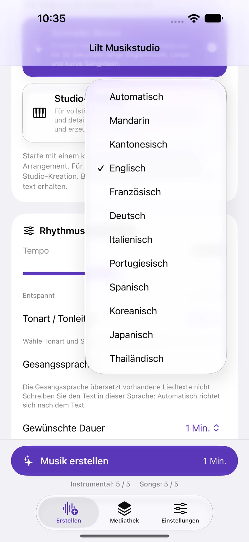 Schreib Songs in deiner Sprache.