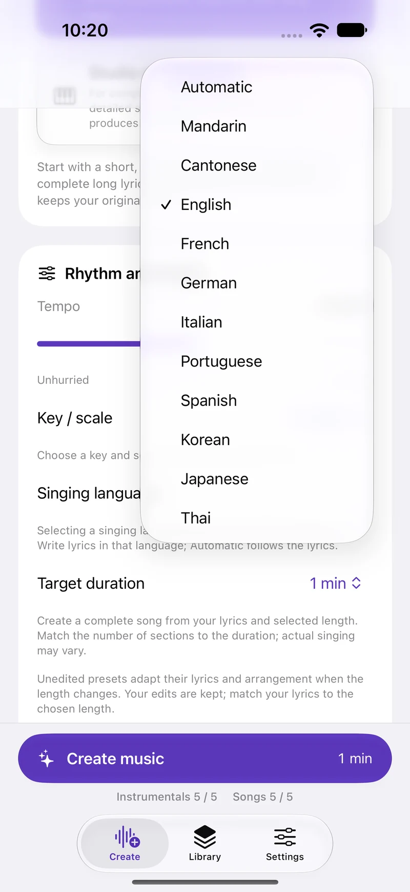 Write songs in your language.
