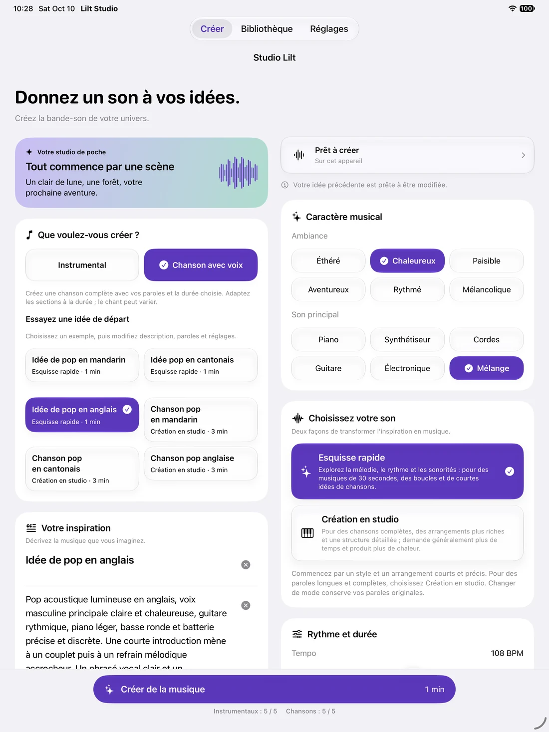 Votre idée. Votre musique. · iPad