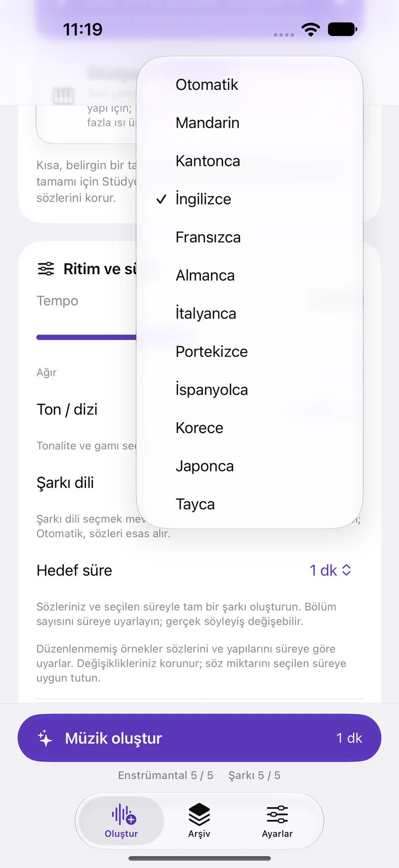 Kendi dilinizde şarkılar yazın.