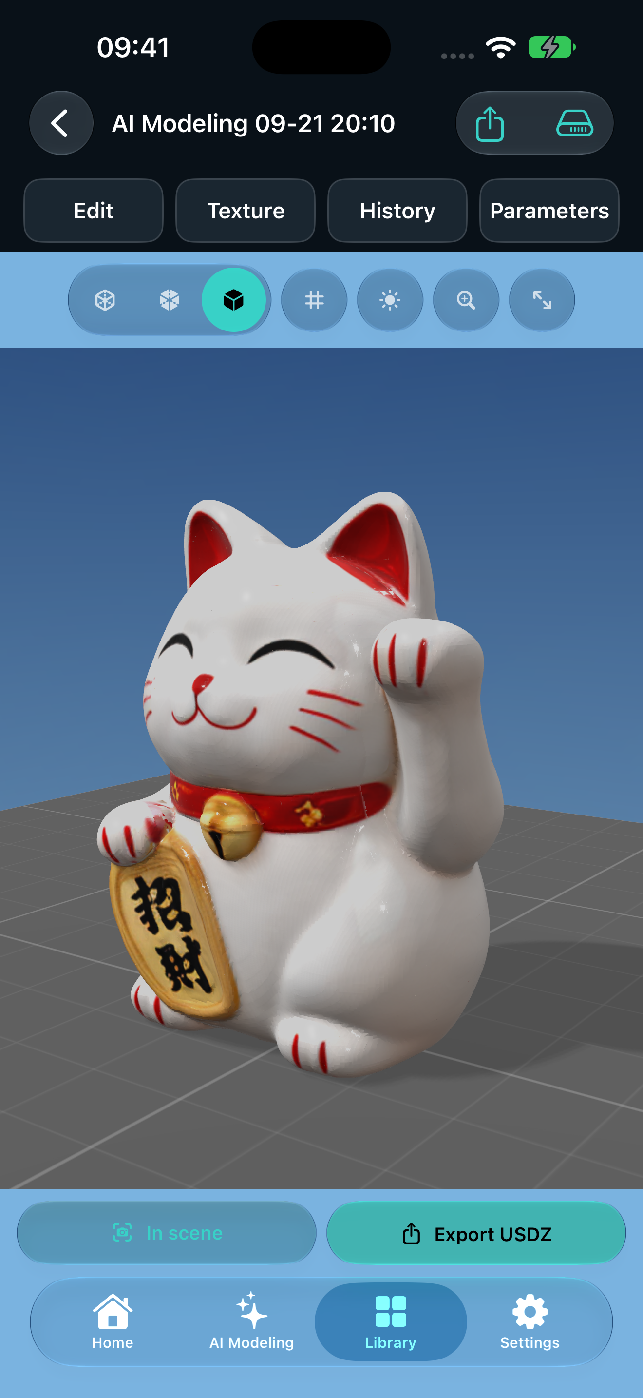 Actual lucky cat texture preview