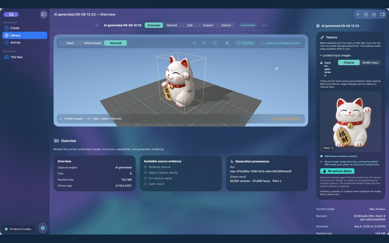 An actual AI model in WorldCopy for Mac